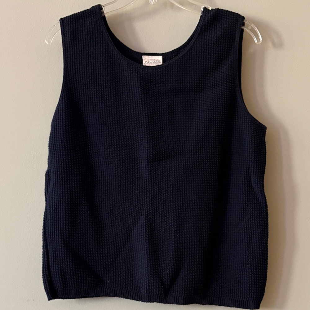 St. John's Bay Navy Ribbed Knit Tank Top